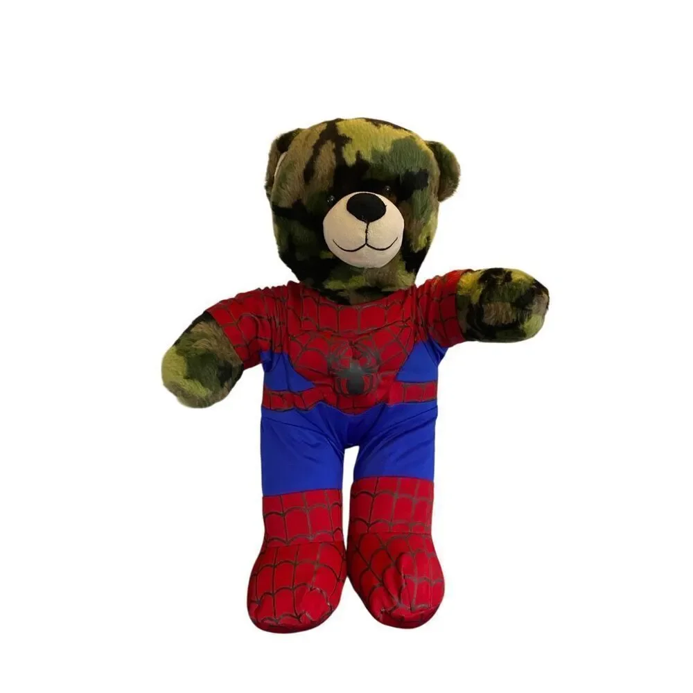 Build a bear, Spider-Man camo teddy bear, marvel comic 16 inches